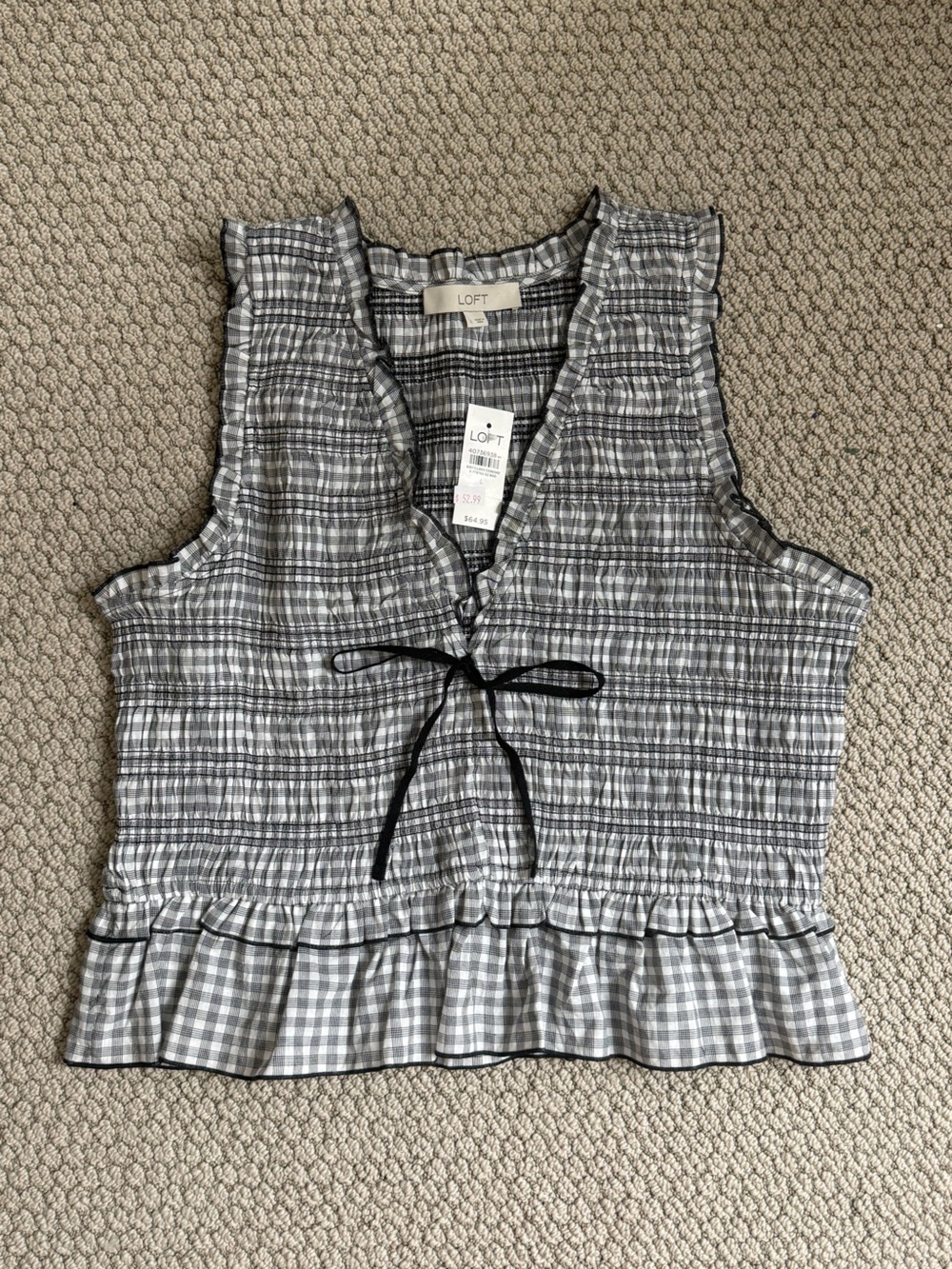 LOFT Black & White Sleeveless Top
